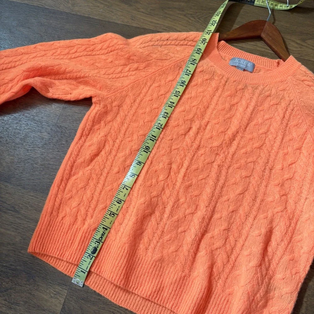 Modern Authentic Womens J. Crew Cashmere Orange Lightweight Cableknit Sweater